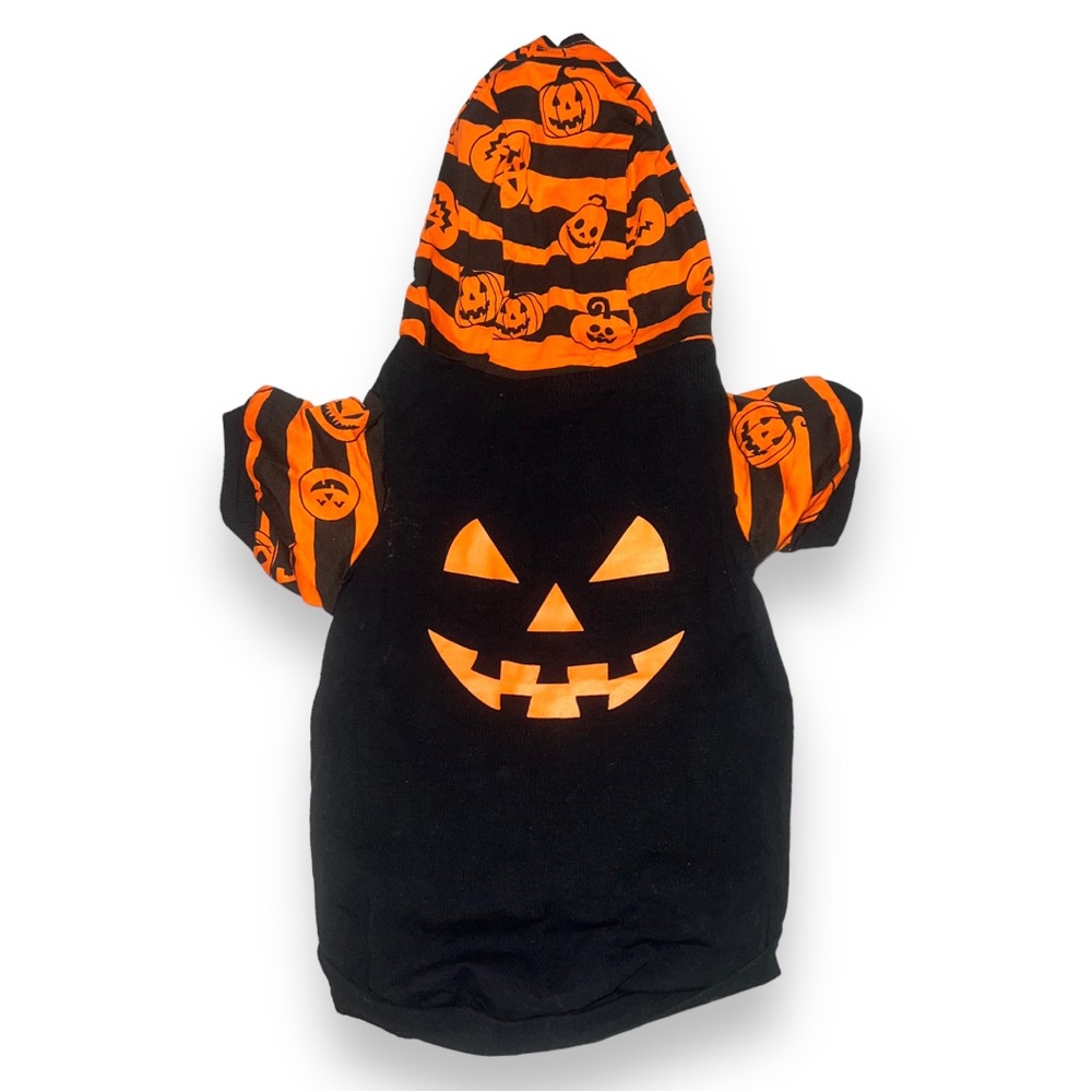 NEW Halloween Pumpkin Hoodie Small Dog Costume Hooded Sweater Pet Size Large